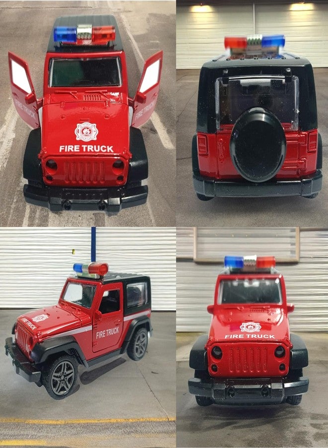 bilAnca One Metal Fire Truck Thar Car Alloy Body Diecast Cars Super Hot Toys Wheels for Kids Multi Color Assortment Pack of ONE (Thar RED) - Image 2